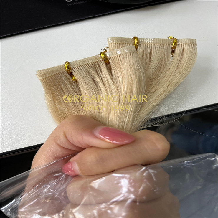 Natural balck cuticle intact genius wefts hair extensions supplier H4